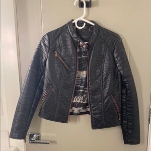Marc New York Black Leather Moto Jacket